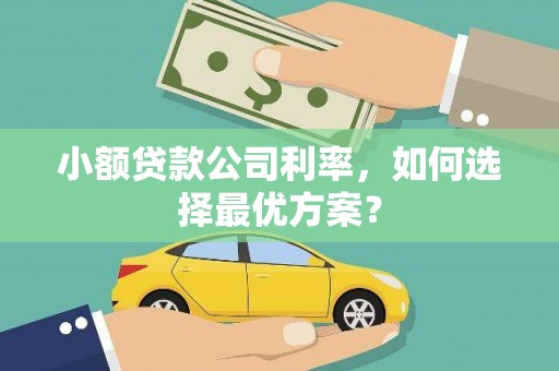银海小额贷款公司利率，如何选择最优方案？