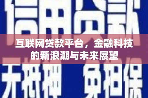 银海互联网贷款平台，金融科技的新浪潮与未来展望
